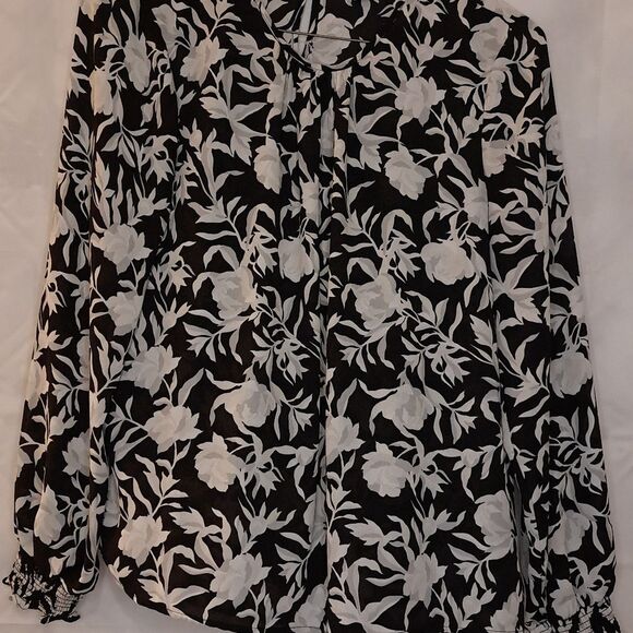 J. Crew Flowy Comfy Long Sleeve Floral Smocked Cuff Blouse - Career Business - M - Picture 12 of 12